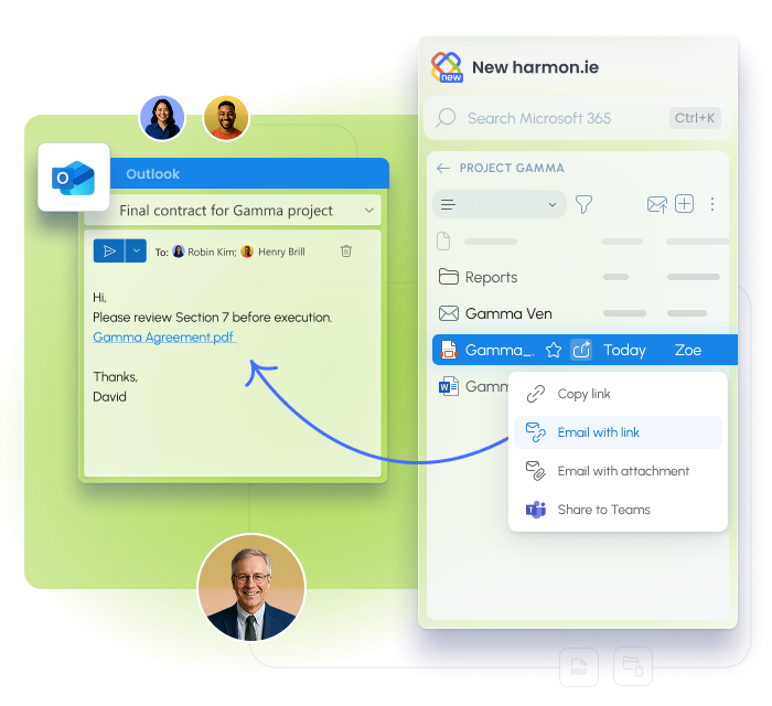 Attach Microsoft 365 files to Outlook emails
