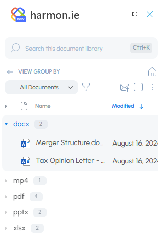 harmon.ie displays Group By views as in SharePoint