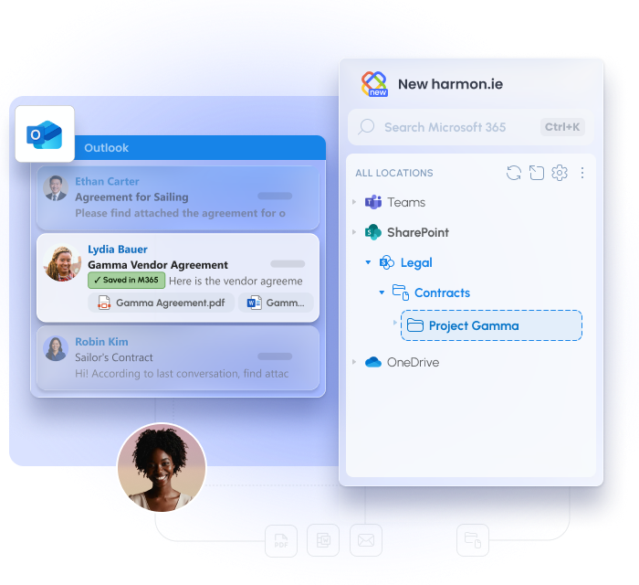 harmon.ie sidebar in Outlook