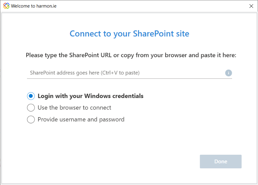 Connect to SharePoint