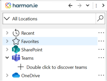 Double-click to discover Teams