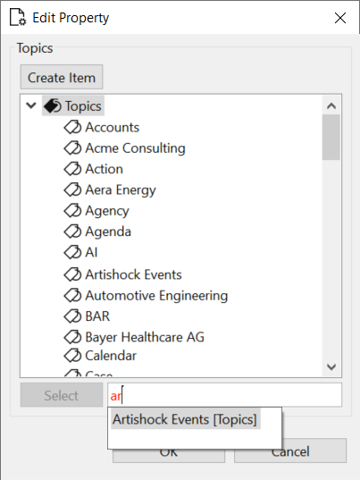 Editing managed metadata properties